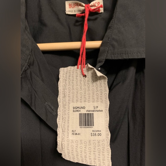 Buffalo David Bitton button down dress shirt in Charcoal Grey - Size S - Picture 2 of 4